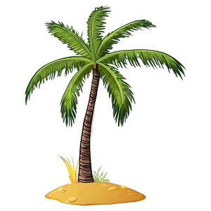 Cartoon Palm Tree On Island PNG Vxk