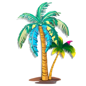 Cartoon Palm Tree Paradise PNG 06212024 PNG