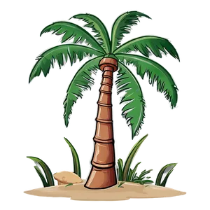 Cartoon Palm Tree Paradise PNG 06212024