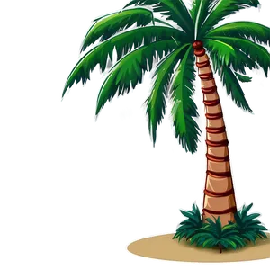 Cartoon Palm Tree Scene PNG 06212024 PNG