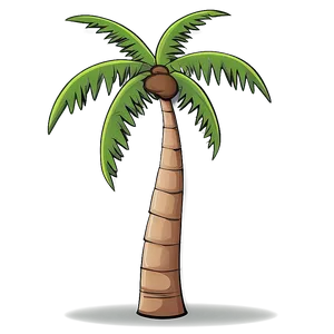 Cartoon Palm Tree With Coconuts PNG Fni