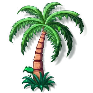 Cartoon Palm Tree With Flowers PNG Ego74 PNG