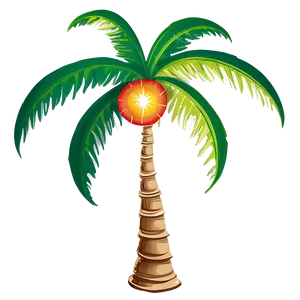 Cartoon Palm Tree With Sun PNG Nbr59 PNG