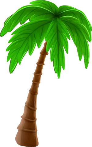 Cartoon Palm Treeon Black Background PNG image