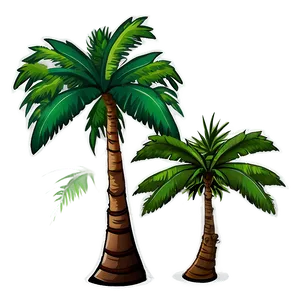 Cartoon Palm Trees PNG 05042024