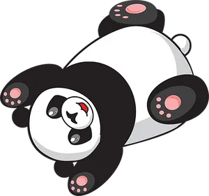 Cartoon Panda Lying Down_ Vector