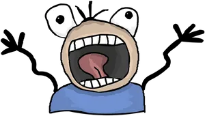 Cartoon Panic Expression PNG