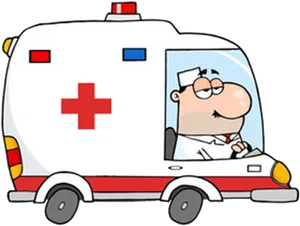 Cartoon Paramedicin Ambulance Vehicle PNG image