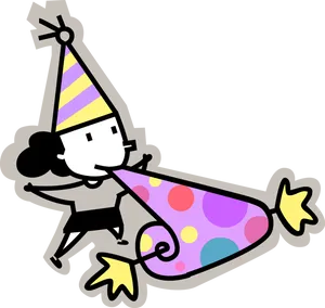 Cartoon Party Whistle Celebration