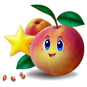 Cartoon Peach Character PNG 05242024