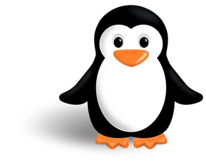 Cartoon Penguin Black Background