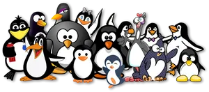 Cartoon Penguin Party PNG image