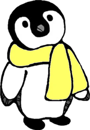 Cartoon_ Penguin_with_ Yellow_ Scarf.png PNG image