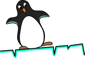 Cartoon Penguinon Ice