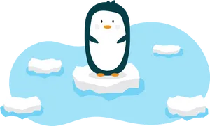 Cartoon Penguinon Iceberg PNG image