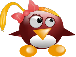 Cartoon Penguinwith Bow