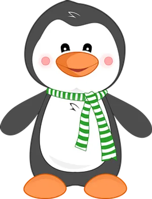 Cartoon Penguinwith Scarf