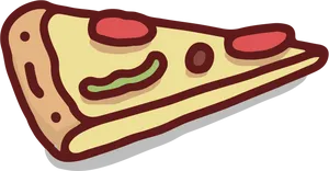 Cartoon Pepperoni Pizza Slice