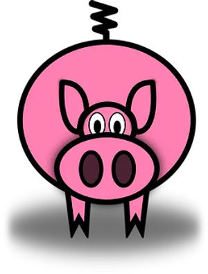 Cartoon Pig Black Background PNG image