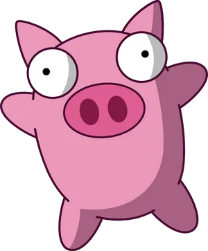 Cartoon Pig Character Illustration PNG image