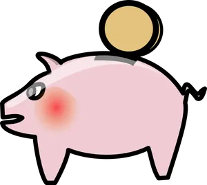 Cartoon Piggy Bank Vector PNG image