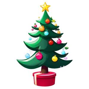 Cartoon Pine Tree Christmas Png 2 PNG image