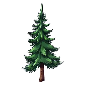 Cartoon Pine Tree Drawing PNG 06132024