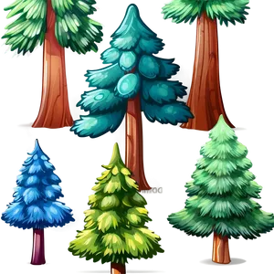 Cartoon Pine Trees Png Bvt74 PNG image