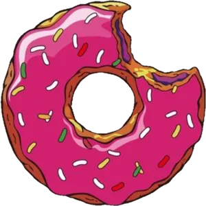 Cartoon Pink Frosted Doughnut PNG