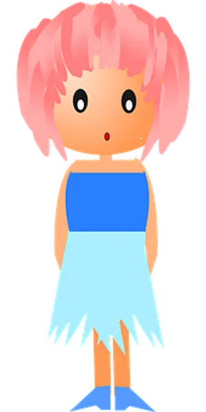Cartoon Pink Haired Girl Illustration