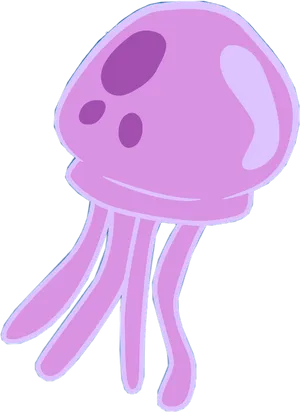 Cartoon Pink Jellyfish Illustration PNG image