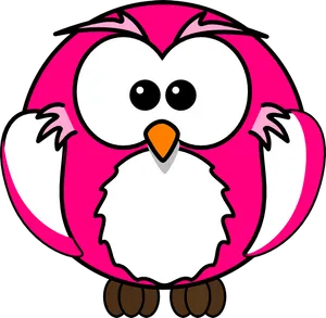 Cartoon Pink Owl PNG image