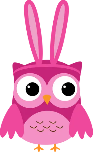 Cartoon Pink Owl Illustration PNG image
