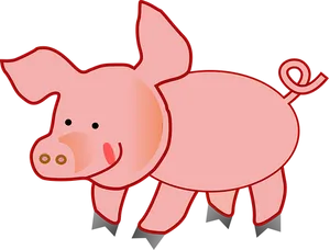 Cartoon Pink Pig Illustration