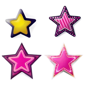 Cartoon Pink Stars PNG Fne PNG