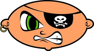 Cartoon Pirate Face Graphic