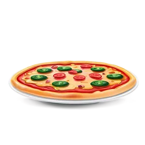 Cartoon Pizza On Plate Png Hpv16 PNG image