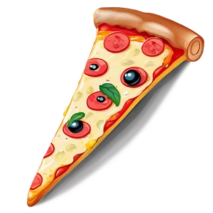 Cartoon Pizza Slice Waving PNG Wqd PNG