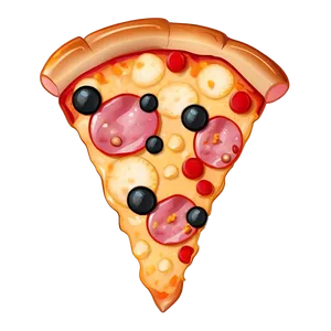 Cartoon Pizza With Ham Png Aub13 PNG image