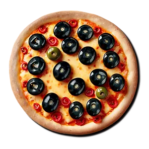 Cartoon Pizza With Olives Png 06272024 PNG image