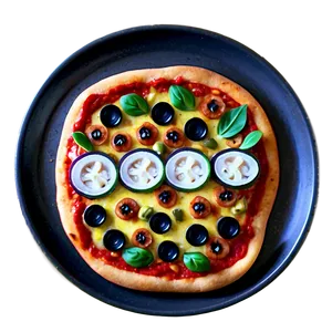 Cartoon Pizza With Toppings Png 06272024 PNG image