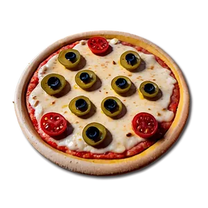 Cartoon Pizza With Toppings Png Bxf PNG image