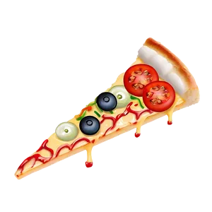 Cartoon Pizza With Toppings Png Uvi3 PNG image