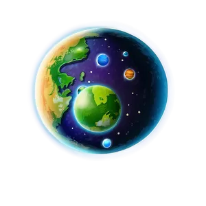 Cartoon Planets PNG Nra