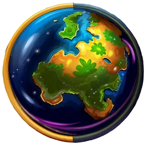 Cartoon Planets PNG Qkw