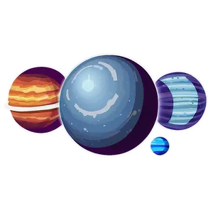 Cartoon Planets PNG Uaf24