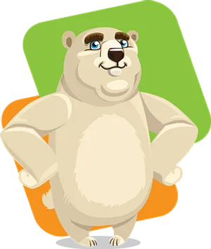 Cartoon Polar Bear Confident Pose PNG image