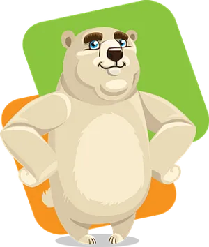 Cartoon Polar Bear Happy Expression PNG image