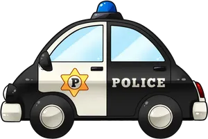 Cartoon Police Car Illustration PNG image