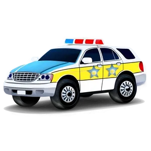 Cartoon Police Car PNG 06132024